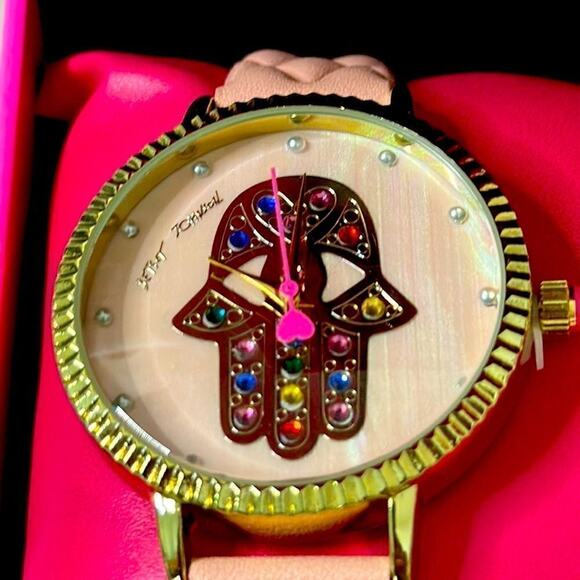NIB Betsey Johnson Mystic Hamsa Eye Watch with 5 Bracelets Box Gift Set NWT main image 9